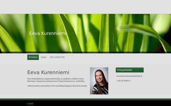 Screenshot of eevakurenniemi.com