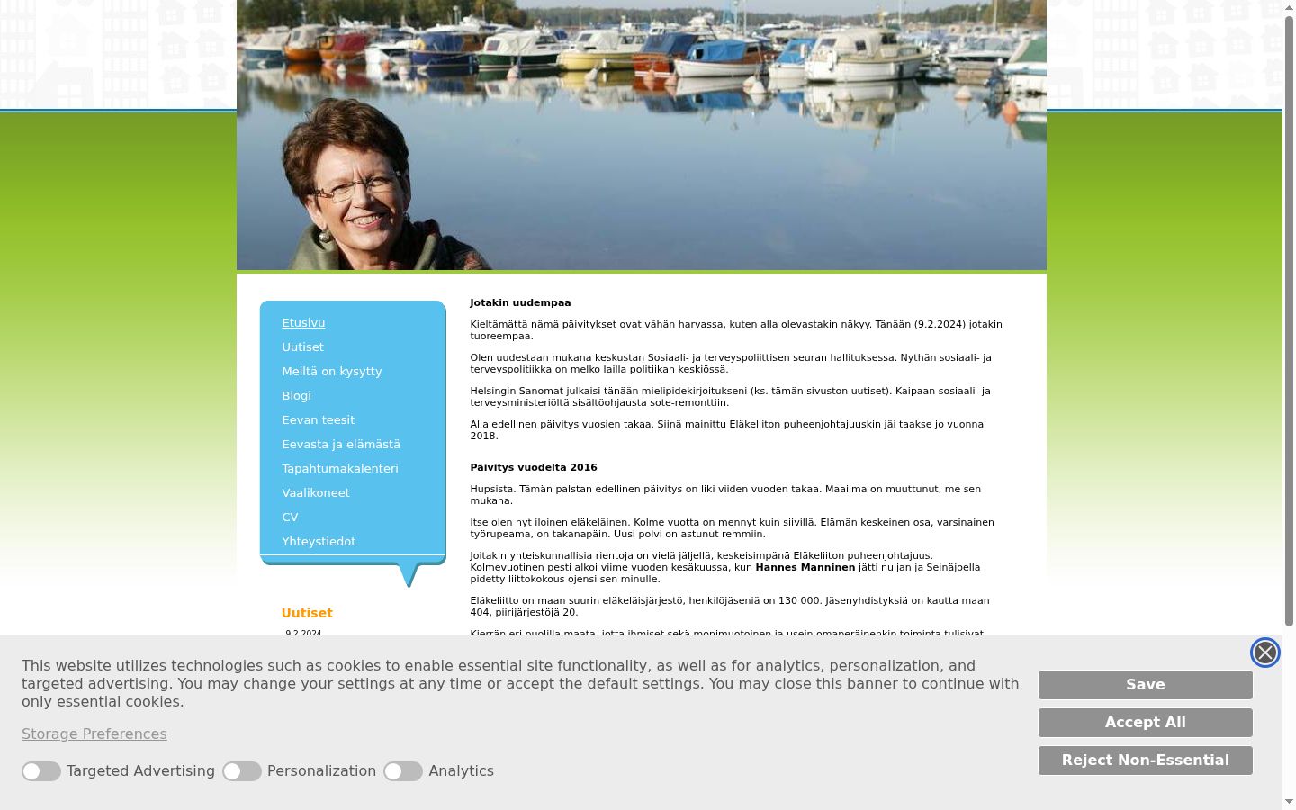 Kuvakaappaus suostumusbannerista, joka näytettiin ennen mitään vuorovaikutusta