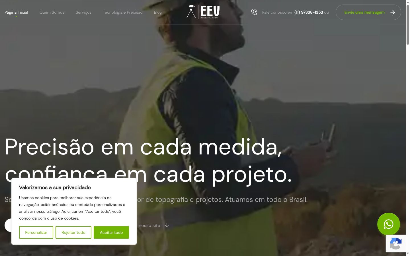 Captura de pantalla del banner de consentimiento mostrado antes de cualquier interacción