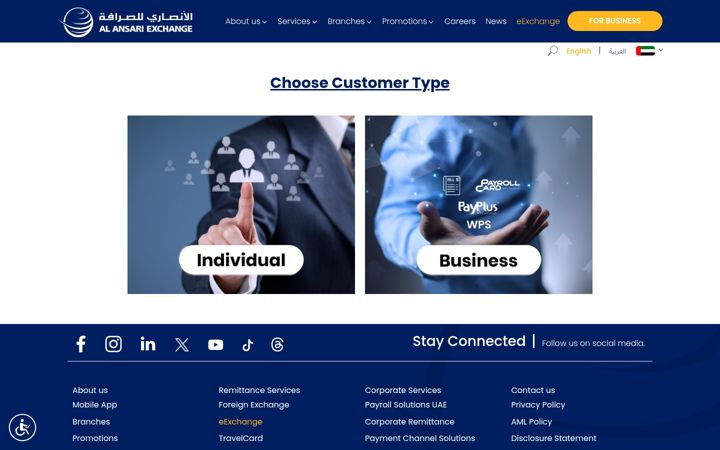 Captura de ecrã de eexchange.ae