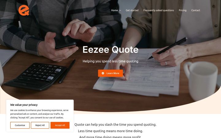 Screenshot of eezeequote.com