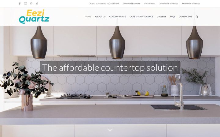 Screenshot di eeziquartz.co.za