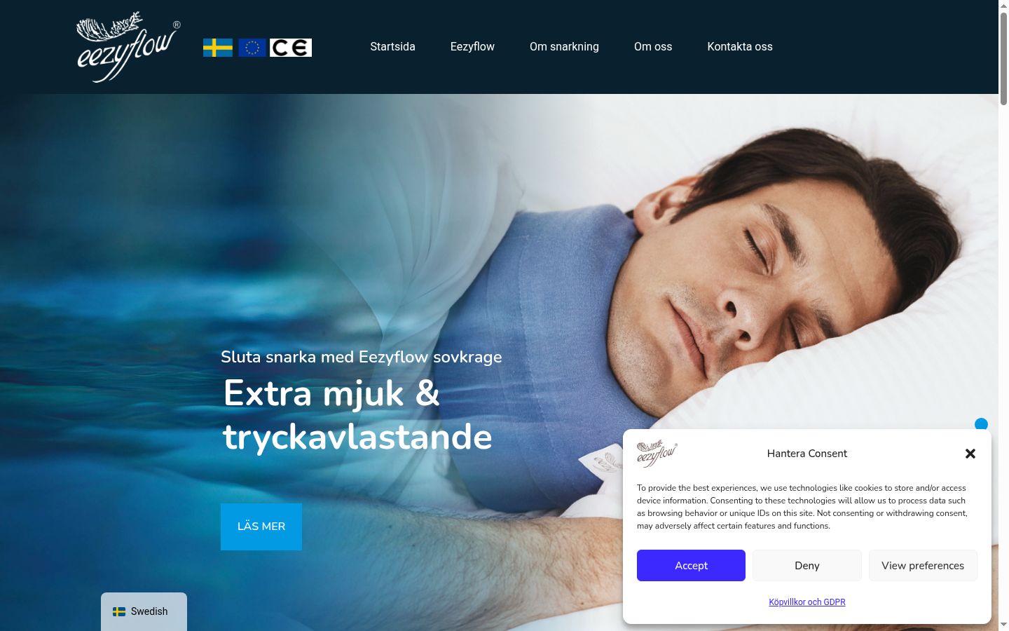 Screenshot del banner di consenso mostrato prima di qualsiasi interazione