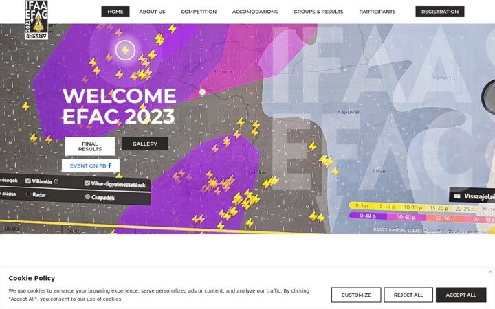 Screenshot of efac2023.eu