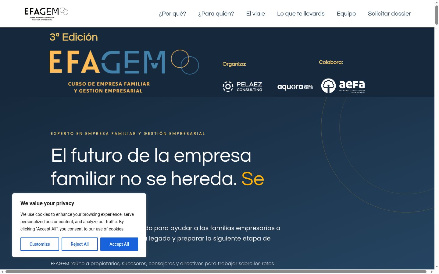 Screenshot del banner di consenso mostrato prima di qualsiasi interazione