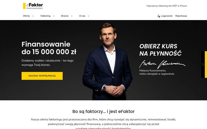 Kuvakaappaus sivustosta efaktor.com.pl