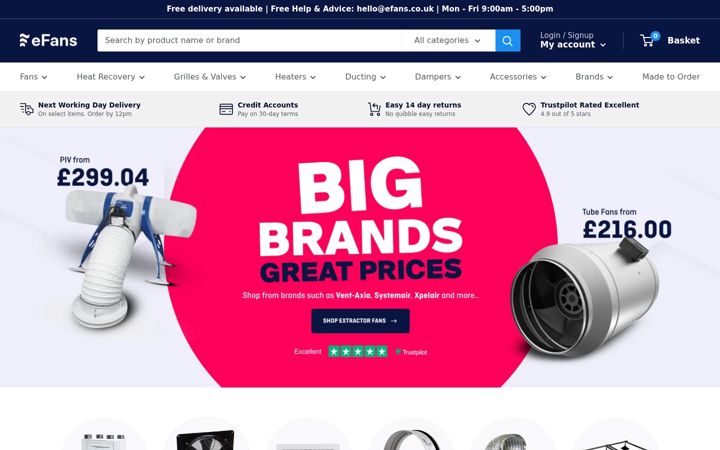 Screenshot of efans.co.uk