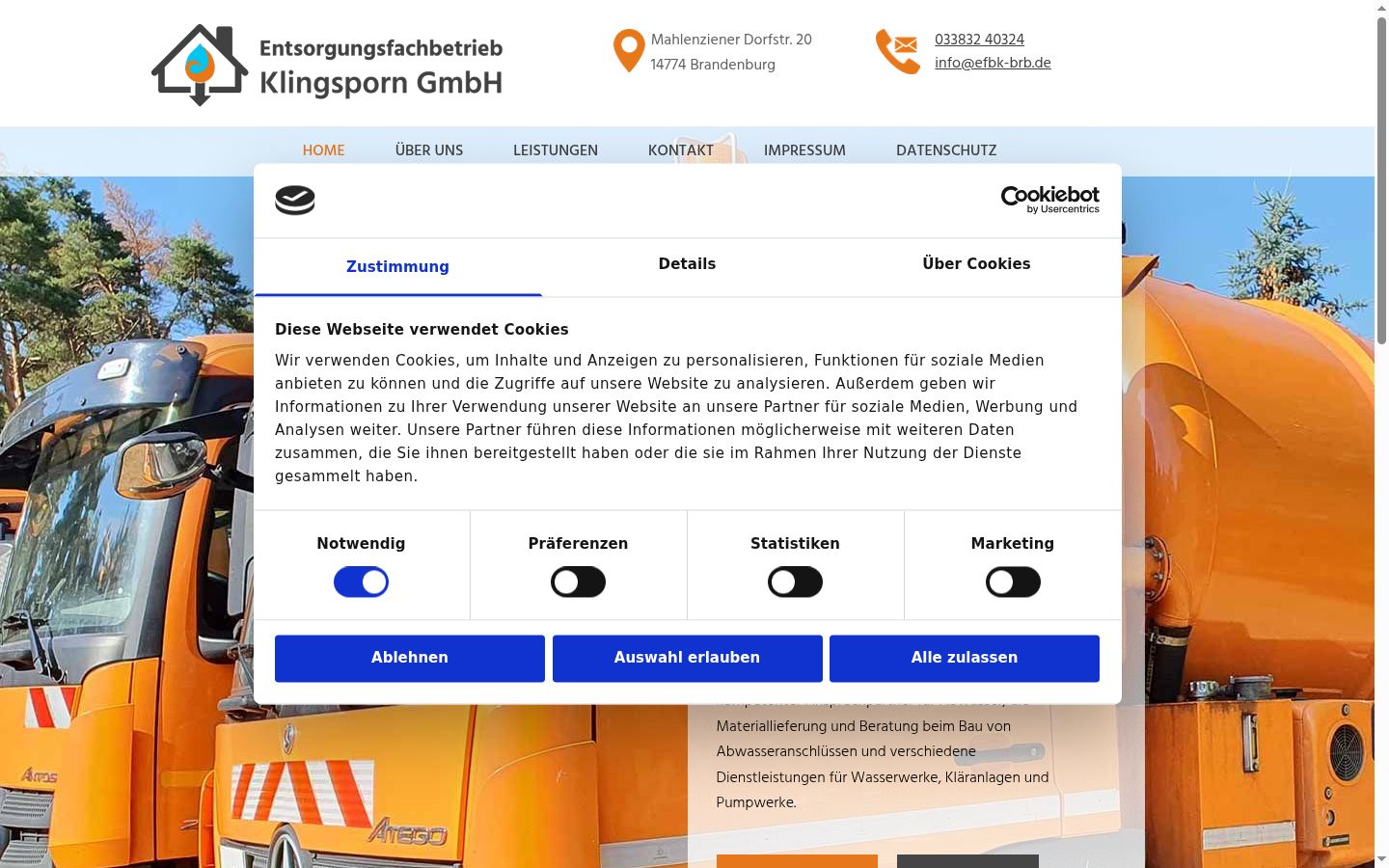 Screenshot tal-banner tal-kunsens muri qabel kwalunkwe interazzjoni