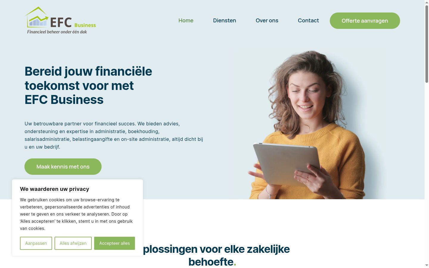 Screenshot del banner di consenso mostrato prima di qualsiasi interazione