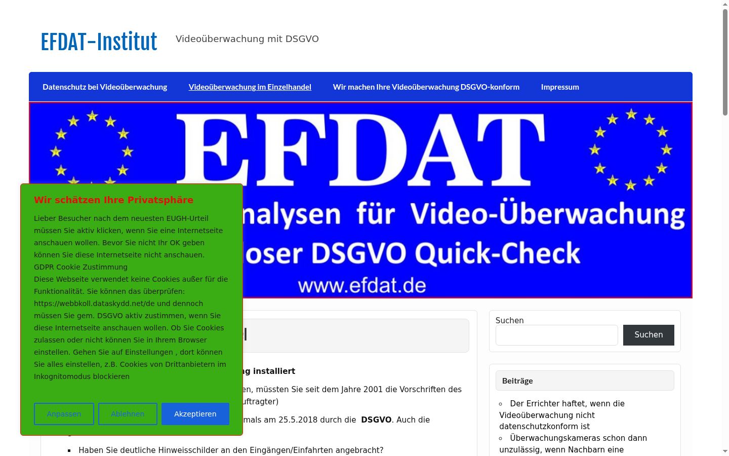 Screenshot of the consent banner shown before any interaction