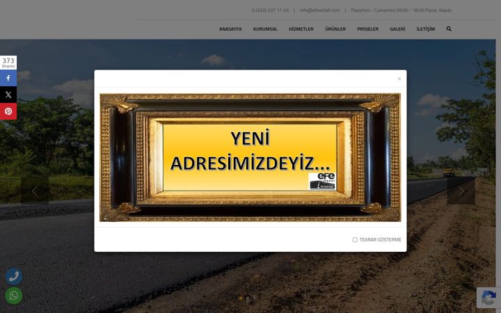 Screenshot of efeasfalt.com