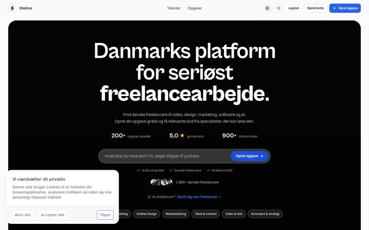 Screenshot of efektive.dk