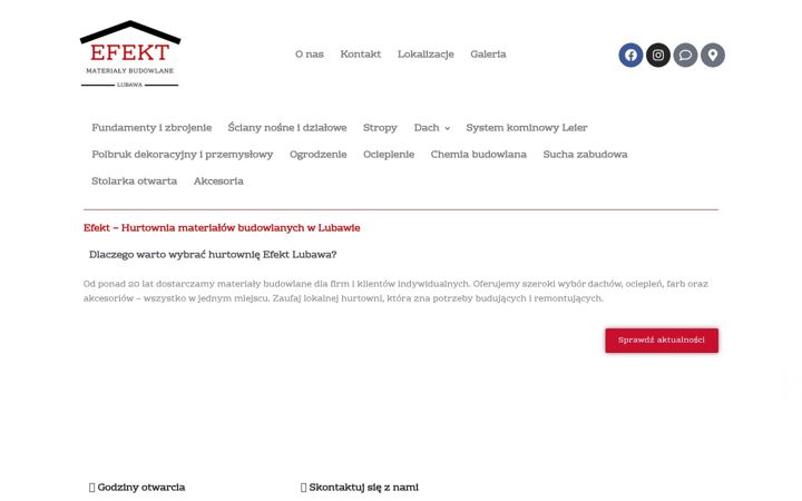 Kuvakaappaus sivustosta efektmaterialybudowlane.pl