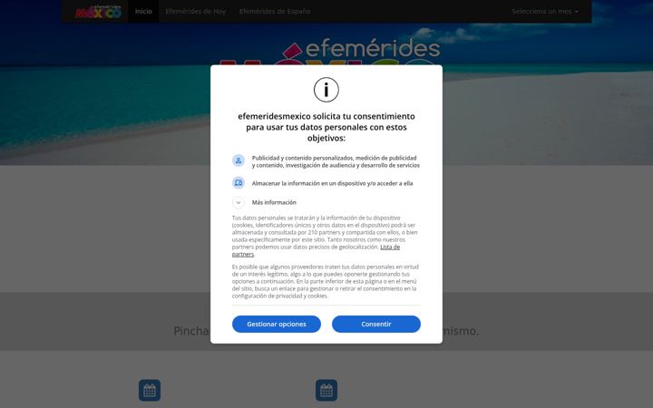 Screenshot of efemeridesmexico.com