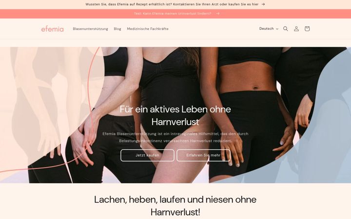 Screenshot of efemia.de