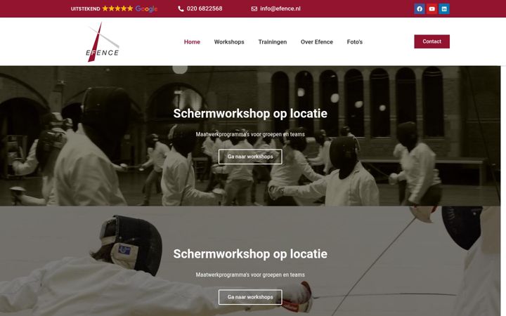 Screenshot of efence.nl