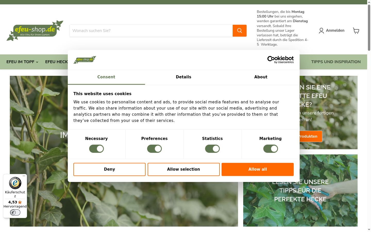 Screenshot tal-banner tal-kunsens muri qabel kwalunkwe interazzjoni