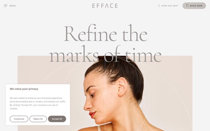 Screenshot of effaceaesthetics.com