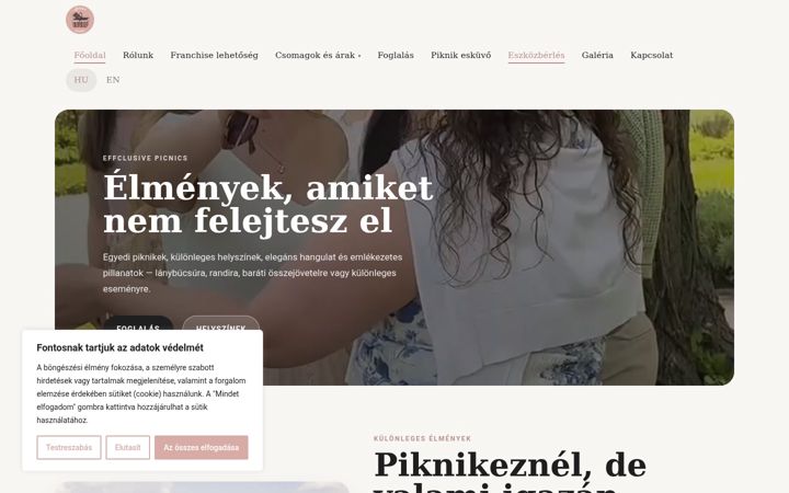Screenshot ta' effclusive-picnics.hu