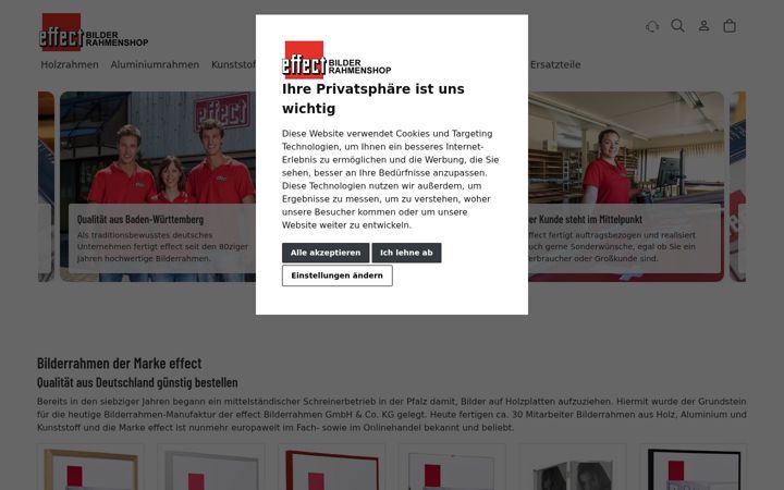 Screenshot of effect-bilderrahmenshop.de