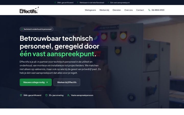 Screenshot of effectifs.nl