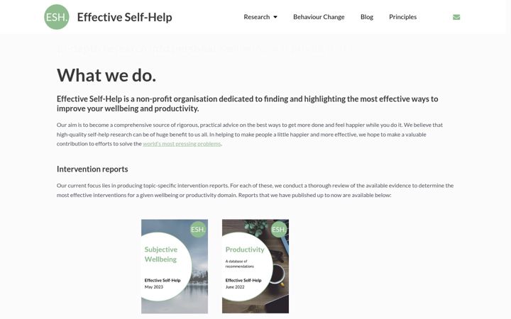 Screenshot of effectiveselfhelp.org