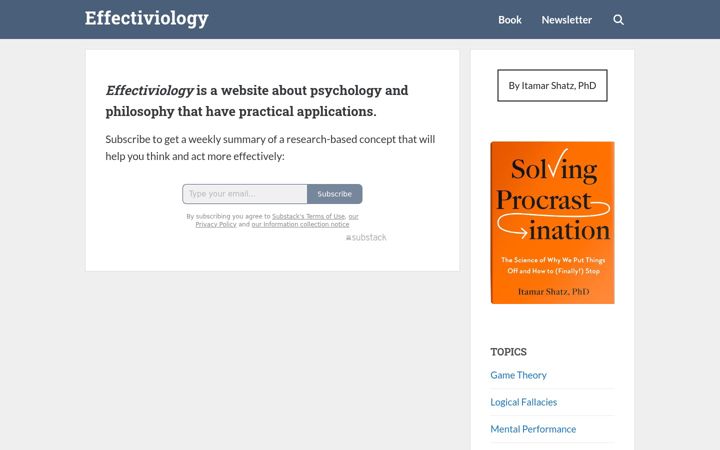 Captura de ecrã de effectiviology.com