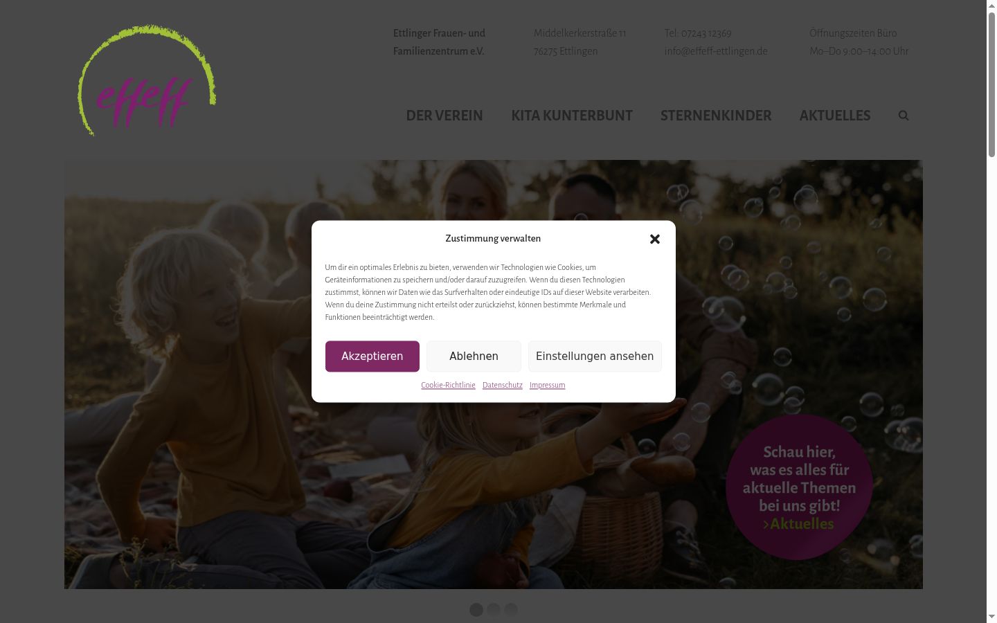 Screenshot tal-banner tal-kunsens muri qabel kwalunkwe interazzjoni