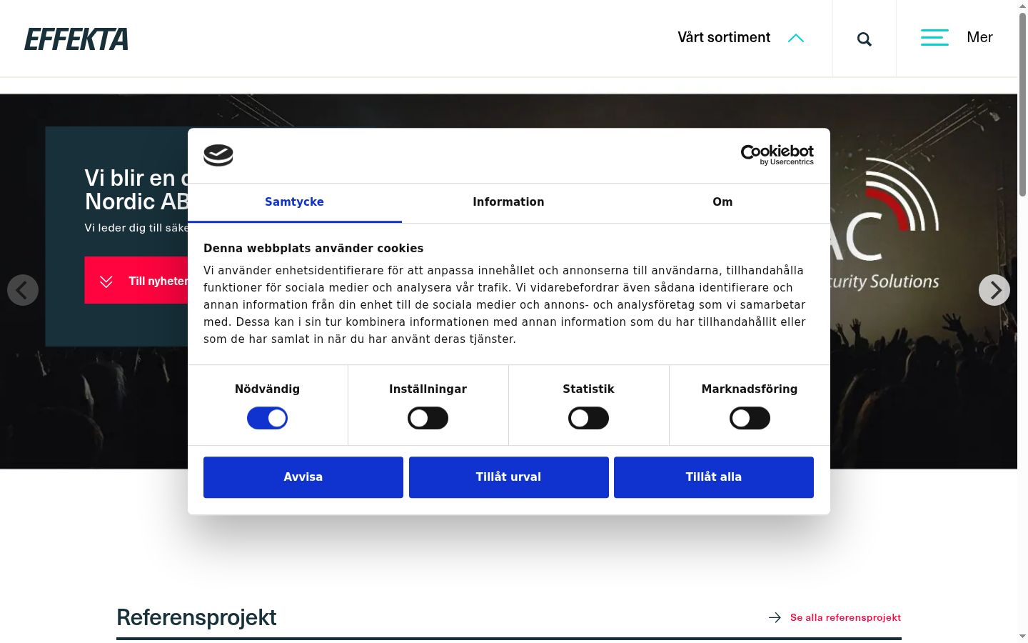 Sutikimo reklamjuostės, rodytos prieš bet kokią sąveiką, ekrano kopija