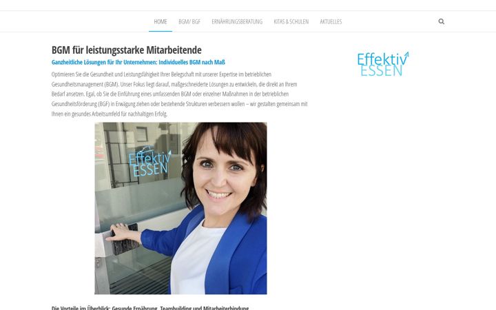 Screenshot του effektivessen.de