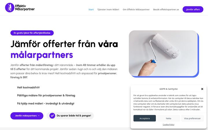 Captura de ecrã de effektivmalarpartner.se