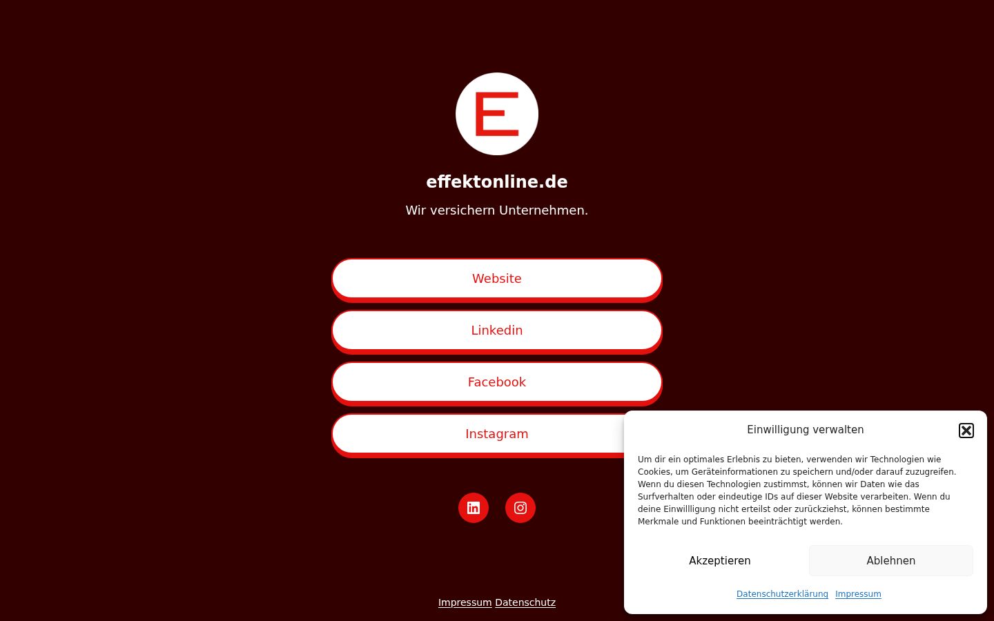 Screenshot of the consent banner shown before any interaction