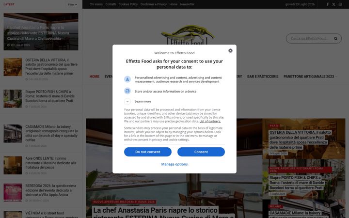 Screenshot of effettofood.com