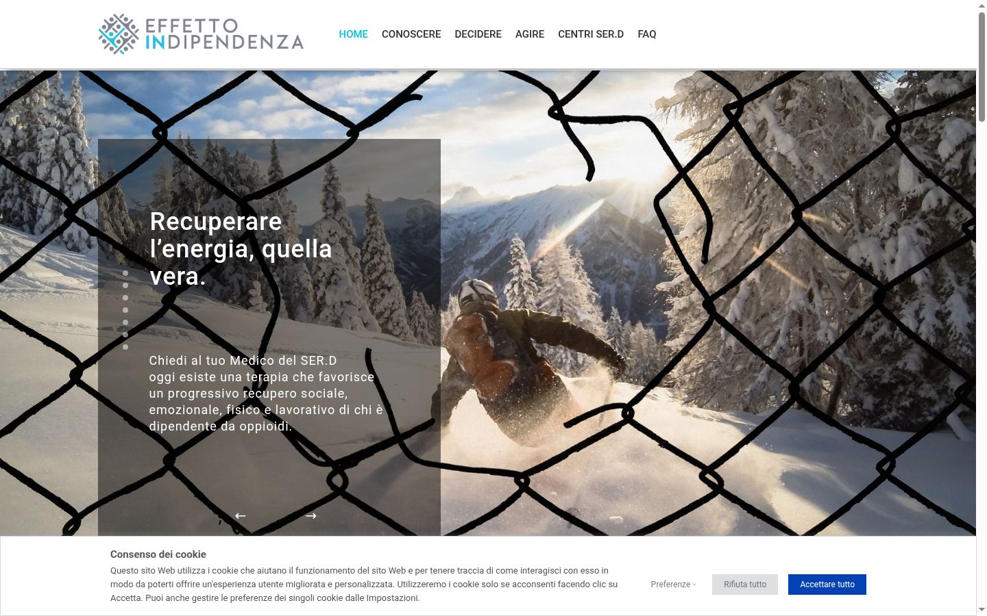 Screenshot of the consent banner shown before any interaction