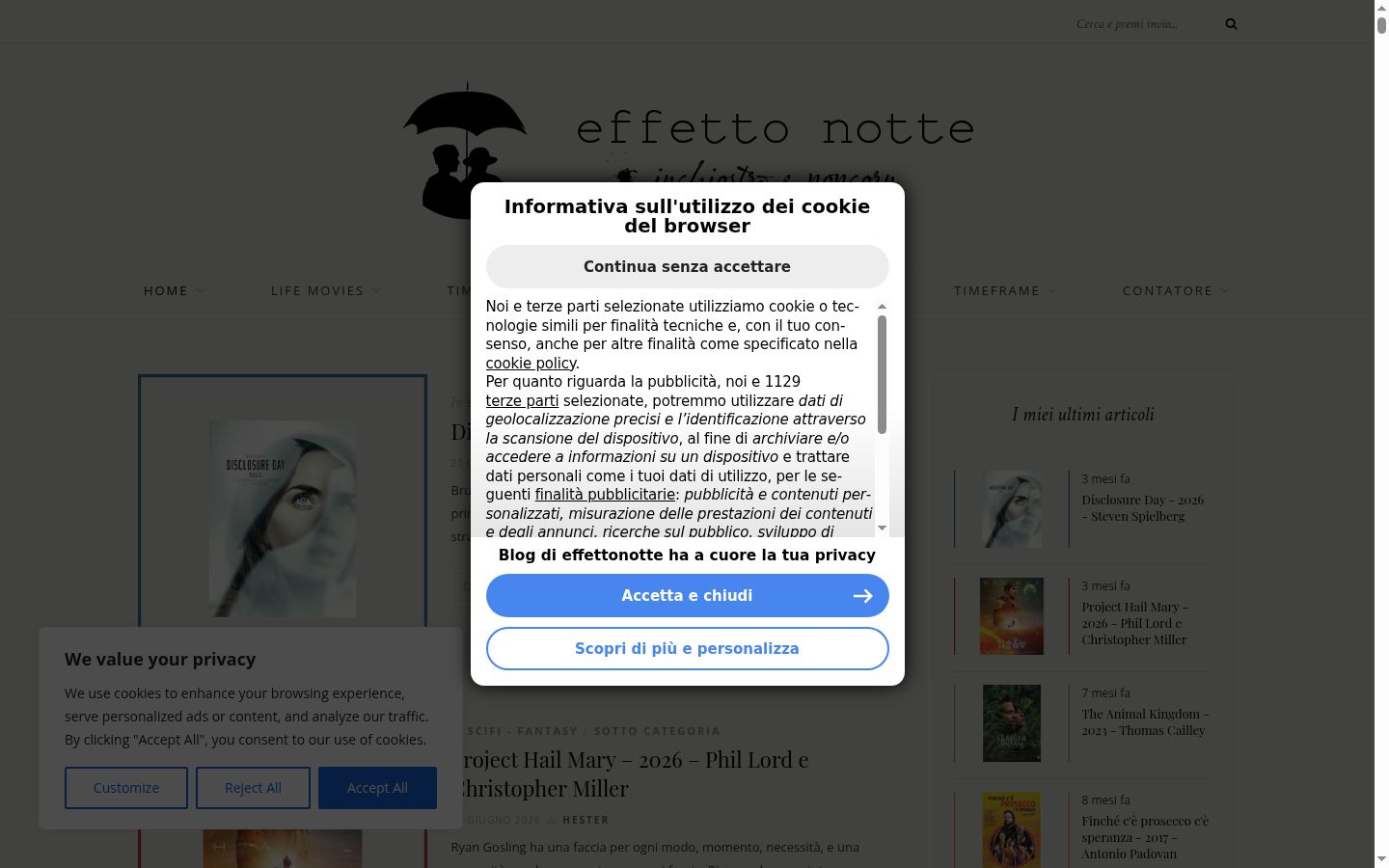 Ekrānuzņēmums ar piekrišanas baneri, kas tika rādīts pirms jebkādas mijiedarbības