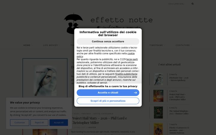 Screenshot of effettonotte.altervista.org