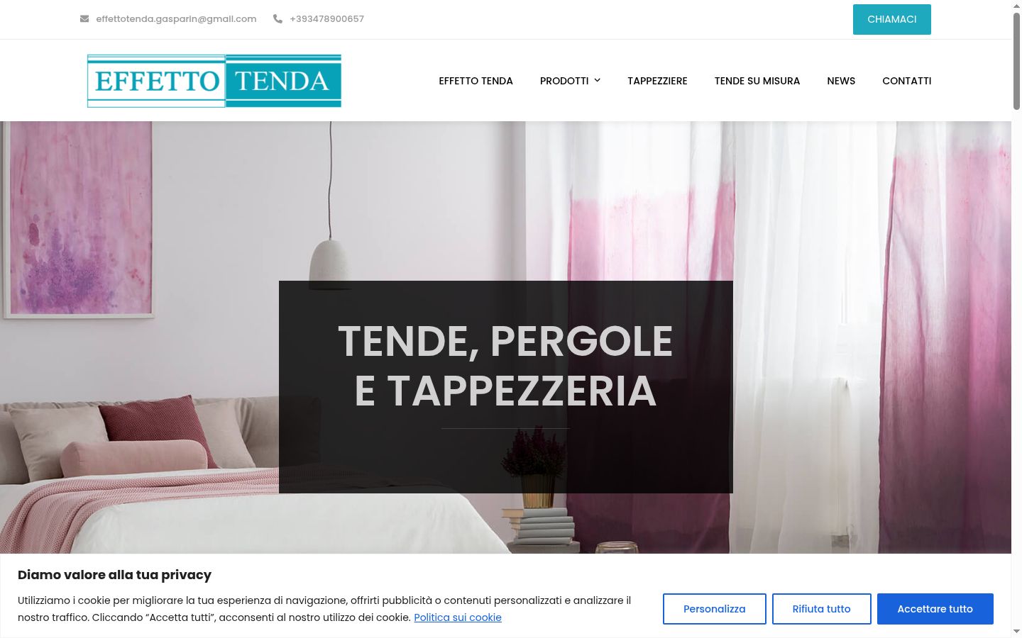 Screenshot del banner di consenso mostrato prima di qualsiasi interazione