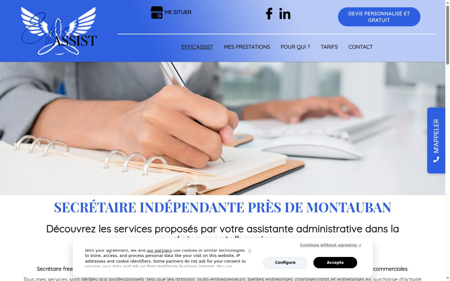 Screenshot del banner di consenso mostrato prima di qualsiasi interazione