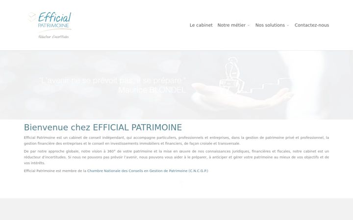 Snímek obrazovky efficialpatrimoine.fr