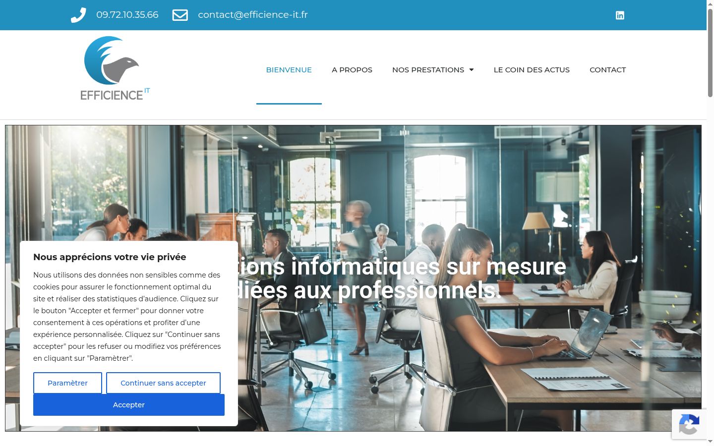 Screenshot del banner di consenso mostrato prima di qualsiasi interazione