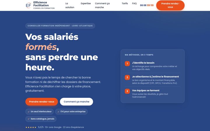 Screenshot di efficiencefacilitation.fr