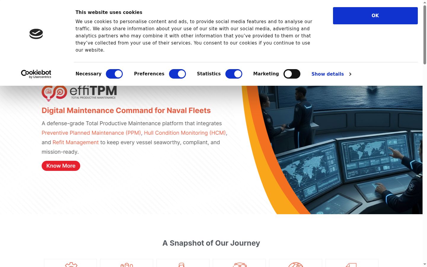 Screenshot of the consent banner shown before any interaction