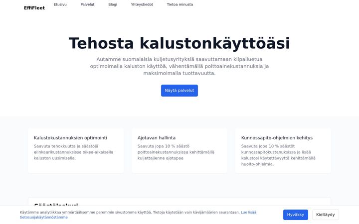 Snímek obrazovky effifleet.fi
