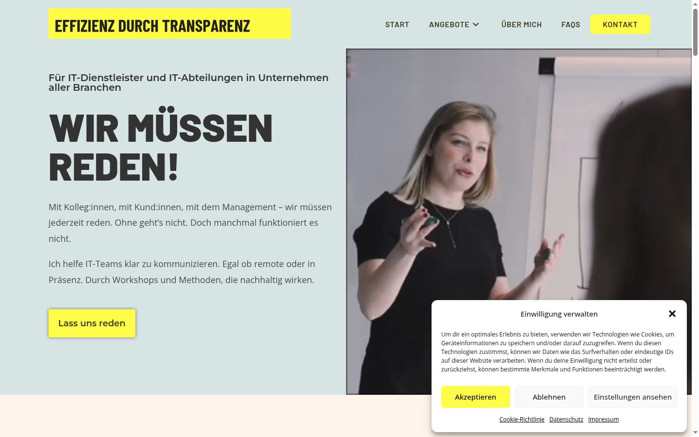 Screenshot of the consent banner shown before any interaction