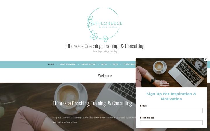 Captura de ecrã de efflorescecoaching.ca