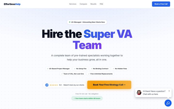 Screenshot of effortlesshelp.com