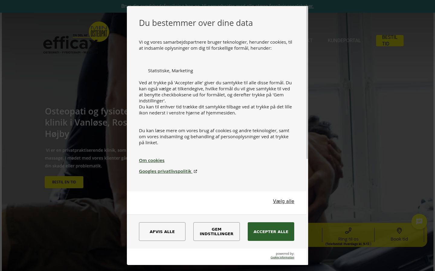Képernyőkép a bármilyen interakció előtt megjelenő hozzájárulási bannerről