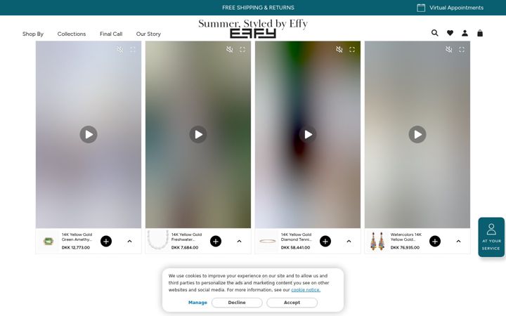 Screenshot of effyjewelry.com