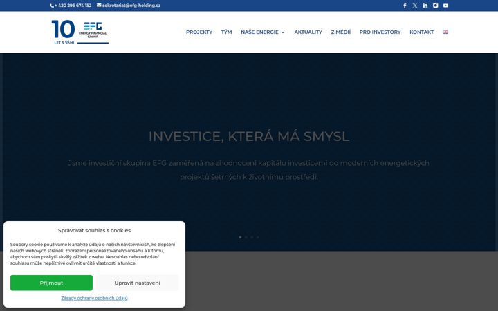 Snímek obrazovky efg-holding.cz