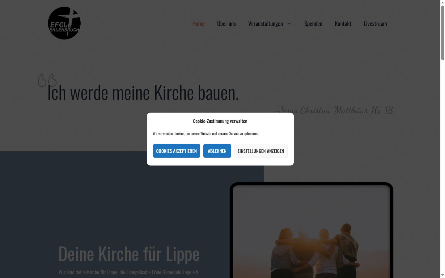 Screenshot tal-banner tal-kunsens muri qabel kwalunkwe interazzjoni